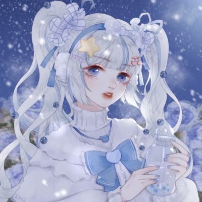 粉色系动漫女生头像吧蓝色系