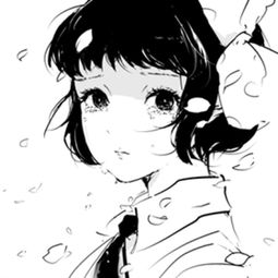 动漫黑白女生头像