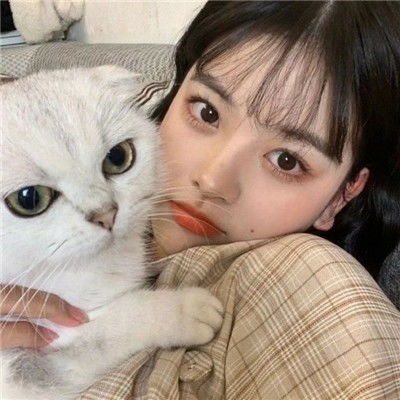 精致女头,你和你的猫宝贝,喵喵