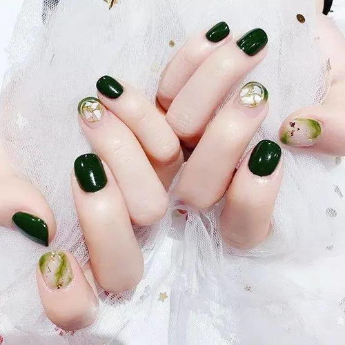 清新自然的绿色系美甲,才是这个季节的主角