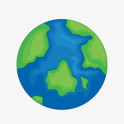 蓝绿色卡通地球素材图片免费下载高清装饰图案psd千库网图片编号6184098