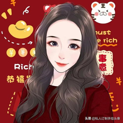 迎新年啦2022新年微信头像,年轻帅气漫画,红红火火幸福美满