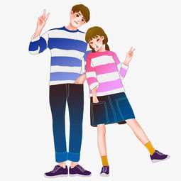 韩系情侣装情侣手绘插画图片素材其他格式下载动漫人物大全
