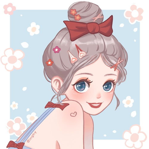 插画欣赏马卡龙系少女头像插画